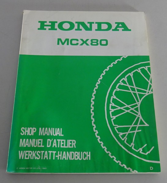 Werkstatthandbuch Ergänzung Workshop Manual Supplement Honda MCX 80 Stand 1983