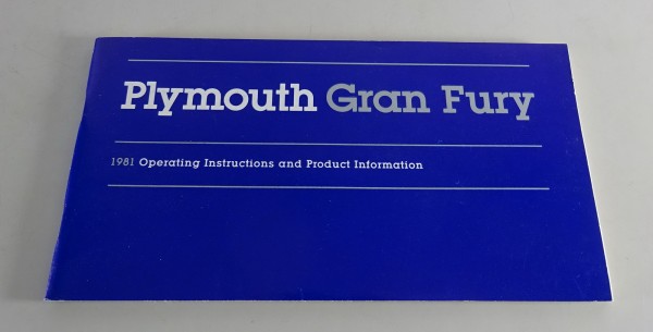 Owner´s Manual / Handbook Plymouth Gran Fury Stand 1981