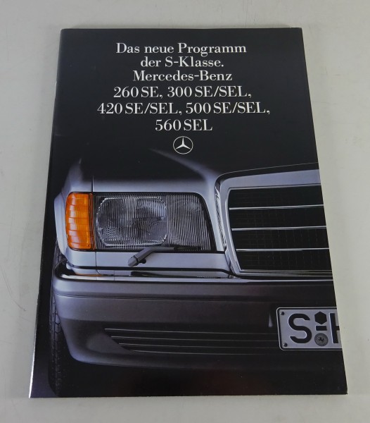 Prospekt / Broschüre Mercedes-Benz S-Klasse W126 260 SE - 560 SEL Stand 08/1985
