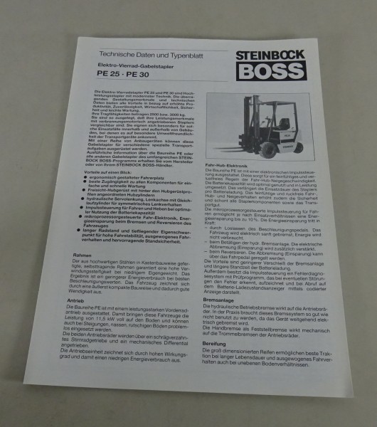 Technisches Datenblatt/ Typenblatt Steinbock Boss Gabelstapler PE25 / PE30