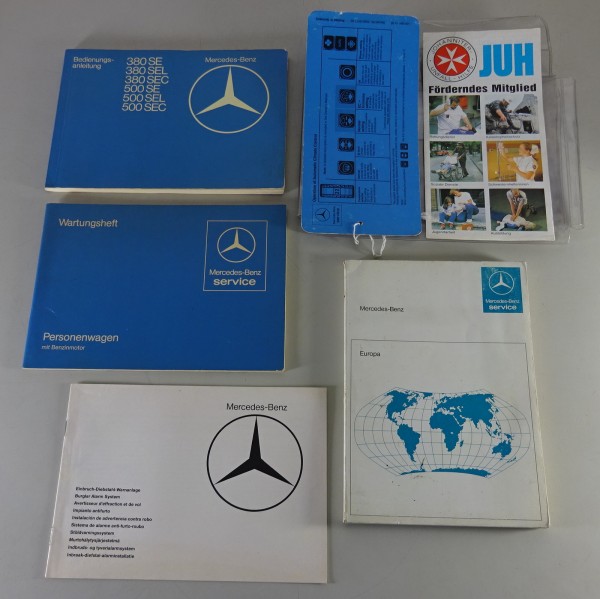 Bordmappe + Betriebsanleitung Mercedes W126 380 + 500 SE SEL SEC S-Klasse 9/1982