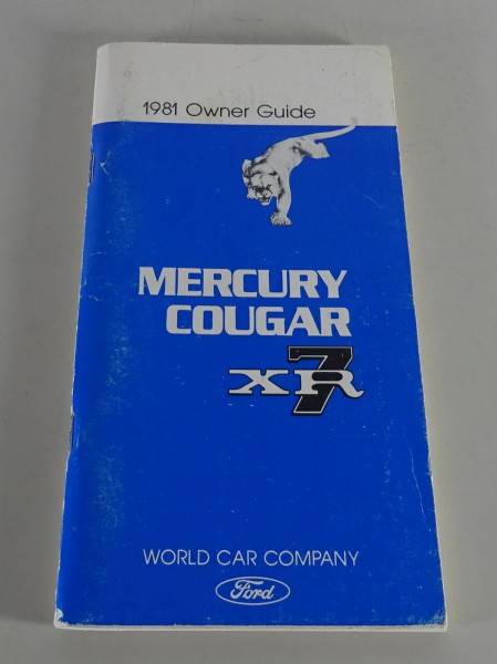 Owner´s Manual / Handbook Mercury Cougar XR 7 Stand 1981