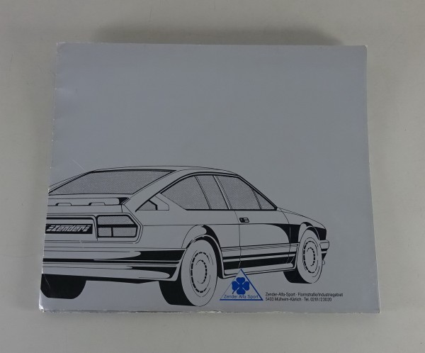 Prospektmappe Zender Alfa Romeo Sport GT V6 + Sprint Stand ca. 1985