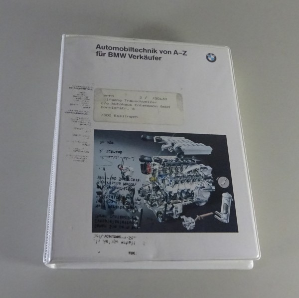 Verkäuferhandbuch BMW Automobiltechnik von A - Z Stand 01/1990