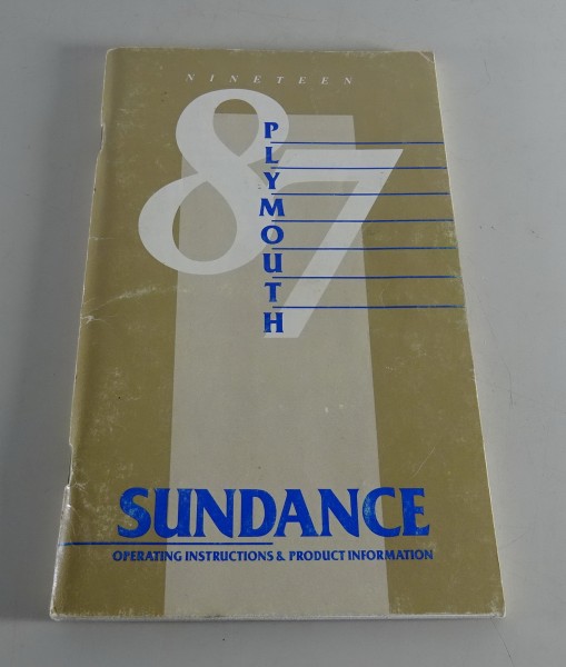 Owner´s Manual / Handbook Plymouth Sundance Stand 1987