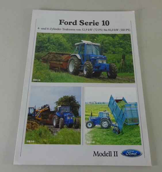 Prospekt Ford Traktoren Serie 10 - 5610 / 6610 / 7610 / 7710 / 8210 von 1985