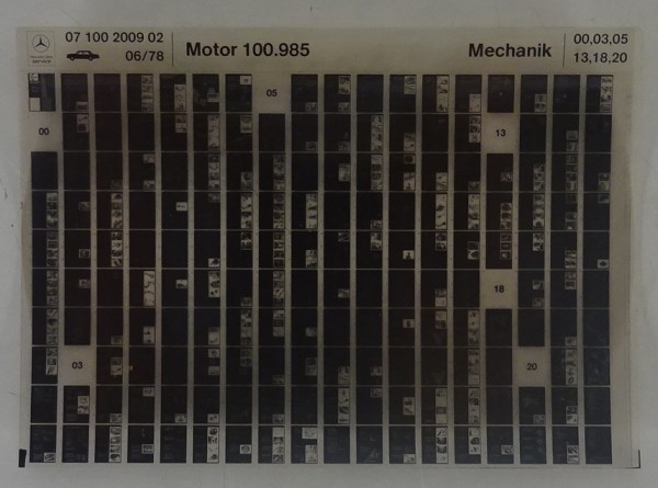Microfich Teilekatalog Mercedes-Benz Benzin Motor M 100.985 Mechanik 06 / 1978