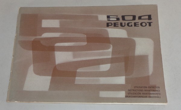 Owner's manual Peugeot 504 edition 03/1975