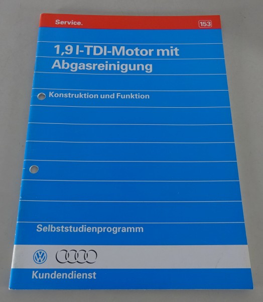 Selbststudienprogramm SSP 153 Audi 80 B4 100 C4 Cabrio B3 1,9 TDI Motor