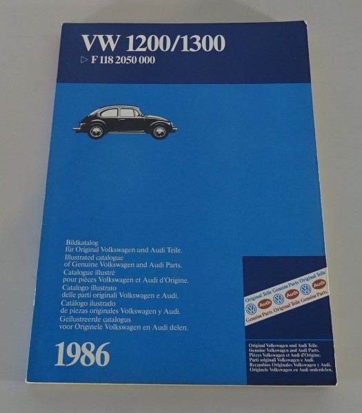 Bildkatalog VW Käfer 1200 / 1300 Ausgabe 1986 bis Fahrgestellnr. F118 205 000