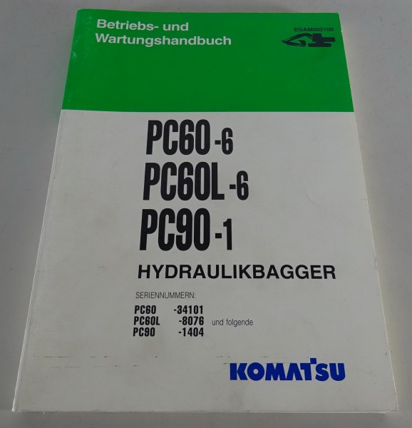 Betriebsanleitung Komatsu Hydraulikbagger PC 60-6 / PC 60L-6 / PC 90-1 03/1993