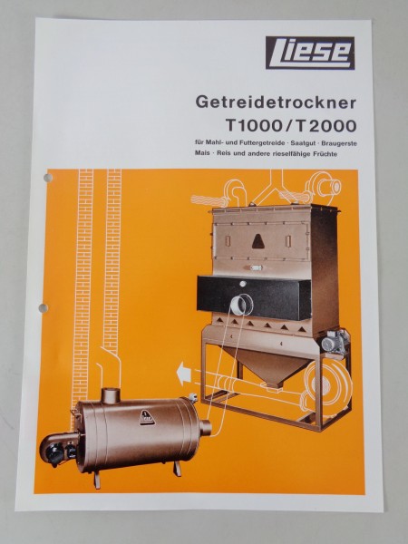 Prospekt / Prospektblatt Liese Getreidetrockner T1000 / T 2000