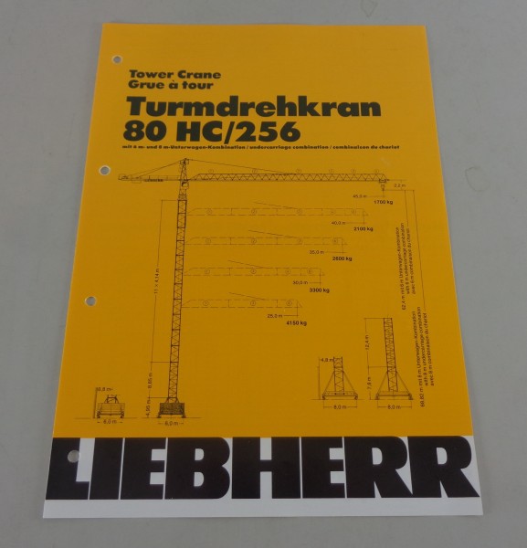 Datenblatt / Technische Beschreibung Liebherr Turmdrehkran 80 HC/256 von 04/1983