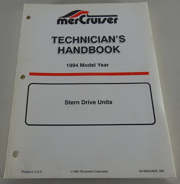 Werkstatthandbuch Mercury MerCruiser Alpha- / Bravo Stern Drive Modelljahr 1994