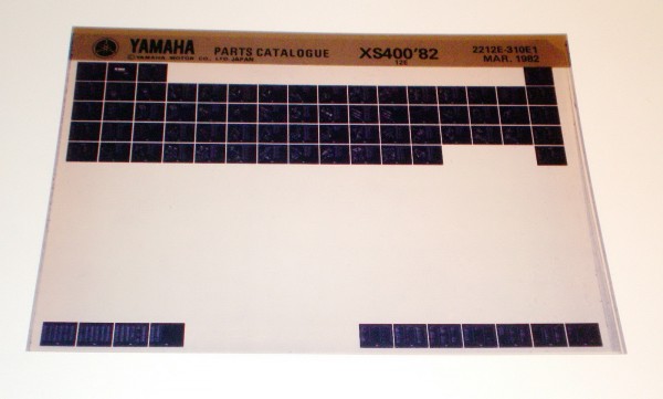 Microfich Teilekatalog Ersatzteilkatalog Yamaha XS 400 / XS400 Modellj. 1982