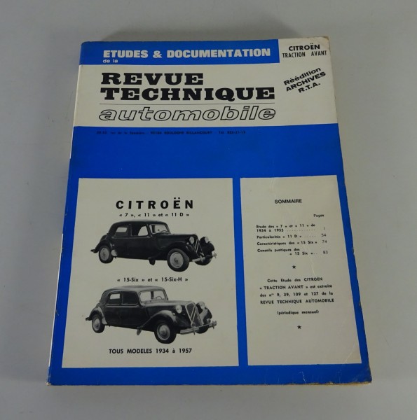 Reparaturanleitung Revue Technique Citroen 7 / 11 / 15 CV Traction Avant 1934-55