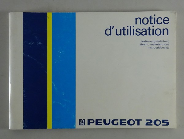 Betriebsanleitung / Handbuch / Owner's manual Peugeot 205 von 12/1984