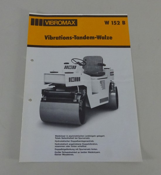 Prospektblatt / Broschüre Vibromax Vibrations-Tandem-Walze W 152 B