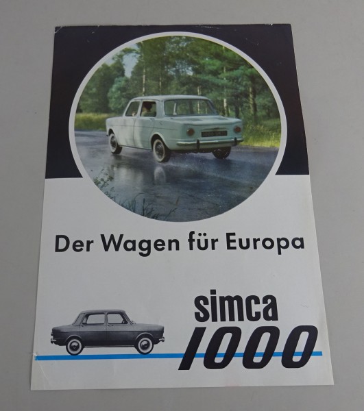 Prospektblatt / Broschüre Simca 1000