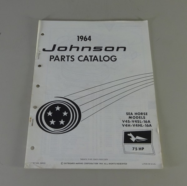 Teilekatalog OMC Johnson 75 PS Models Stand 1964