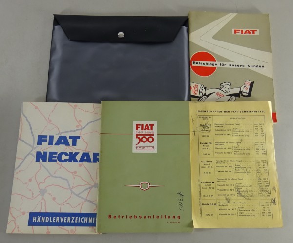 Bordmappe + Betriebsanleitung Fiat 500 Nuova Typ 110 Stand 09/1959