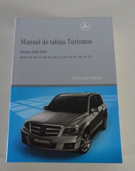 Manual de tablas Mercedes Benz PKW R171 SLK R230 SL 209 CLK... desde 2008/2009