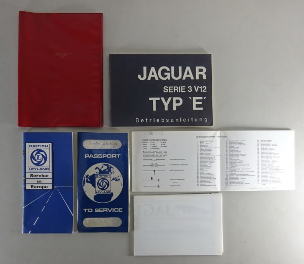 Bordmappe + Betriebsanleitung Jaguar E-Type V12 Serie III 5,3 Liter Deutsch 1974