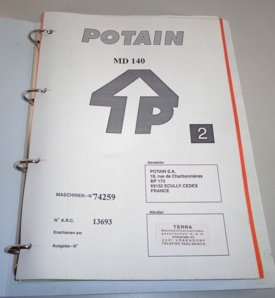 Teilekatalog / Spare Parts list Potain MD 140 Kran / crane Stand 1992-1993