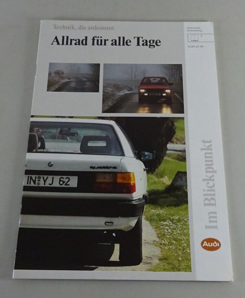 Prospekt / Broschüre Internes Prospekt Audi - Allrad für alle Tage - Quattro