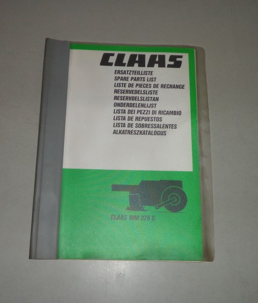 Teilekatalog / Spare Parts List Claas Mähwerk WM 275 C - Stand 04/1987