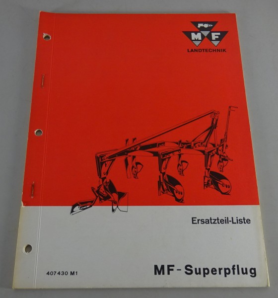 Teilekatalog / Ersatzteilliste Massey-Ferguson / MF Superpflug Stand 04/1964