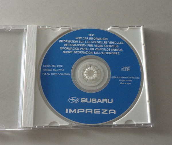 Werkstatthandbuch auf CD Subaru Impreza Informationen für neues Fahrzeug Mj.2011