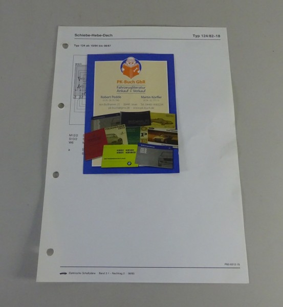 Schaltplan Mercedes-Benz W124 Schiebe-Hebe-Dach Stand 10/1984 - 08/1987