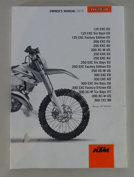 Owner´s Manual KTM 125 EXC EU / 125 EXC SIX DAYS EU/ 200 EXC EU etc. Mj. 2015