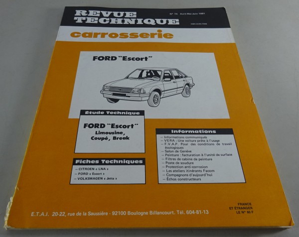 Reparaturanleitung Revue Technique Modell: Ford Escort Stand 06/1981