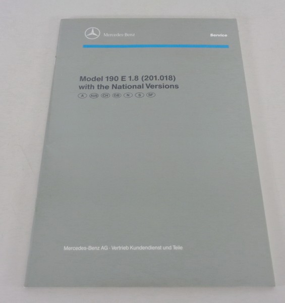 Workshop Manual Mercedes-Benz W201 190 E 1.8 printed 04/1990