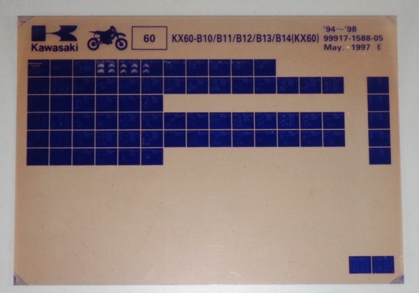 Microfich Ersatzteilkatalog Kawasaki KX 60 B10-B14 Model 1994-98 Stand 05/97