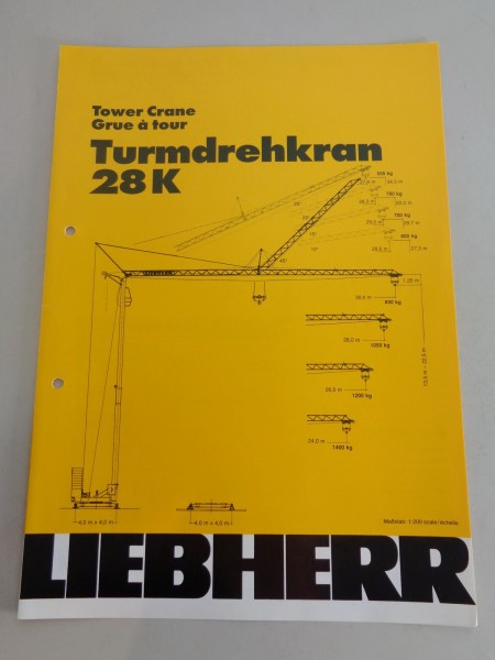 Datenblatt / Data sheet Liebherr Turmdrehkran 28 K Stand 05/1990