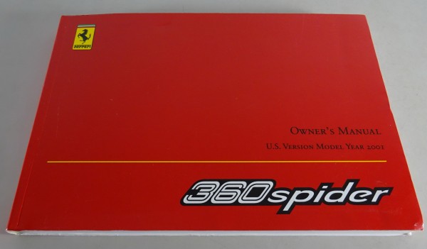 Betriebsanleitung / Handbuch Ferrari 360 Spider US-Version Stand 12/2000