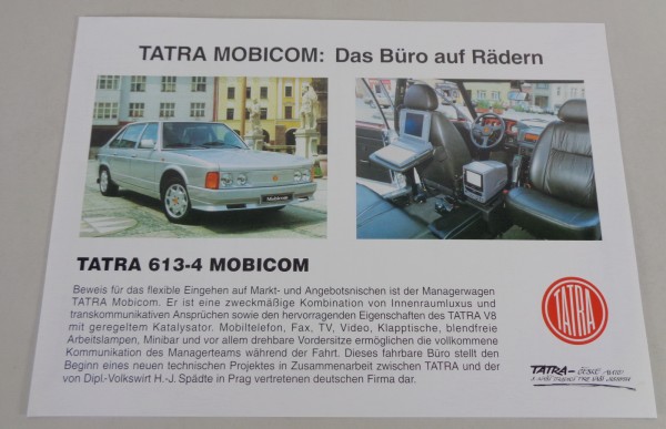 Prospektblatt / Broschüre Tatra 613-4 Mobicom: Das Büro auf Rädern