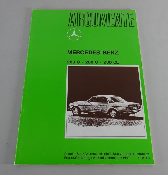 Verkaufshandbuch / Argumente Mercedes-Benz W 123 Benziner Coupé Stand 09/1979