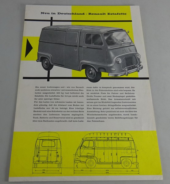 Prospekt / Broschüre Renault Estafette - vielseitig und leistungsfähig