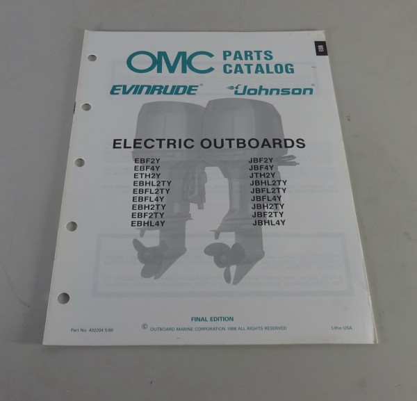 Teilekatalog Johnson Evinrude Electric Außenborder / Outboards Stand 5/1988