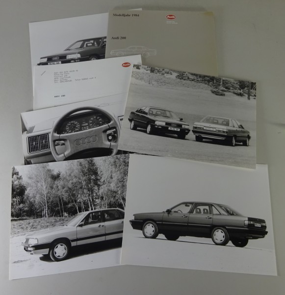 Pressemappe + Pressefotos Audi 200 Typ C3 Stand 09/1983 Modelljahr 1984
