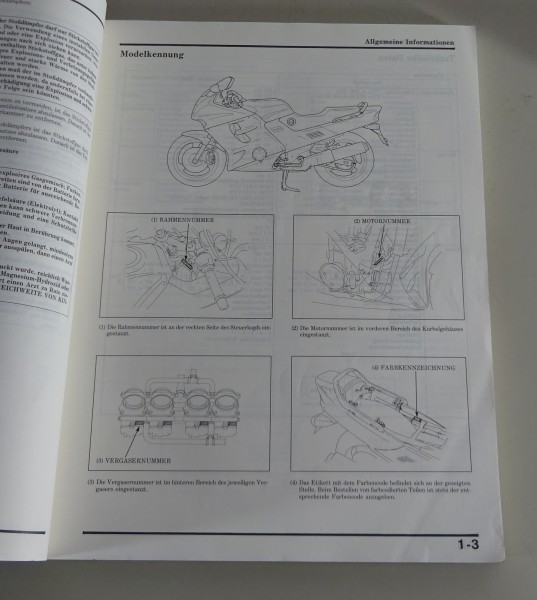 Werkstatthandbuch Honda CBR 1000 F Typ SC24 Stand 1993
