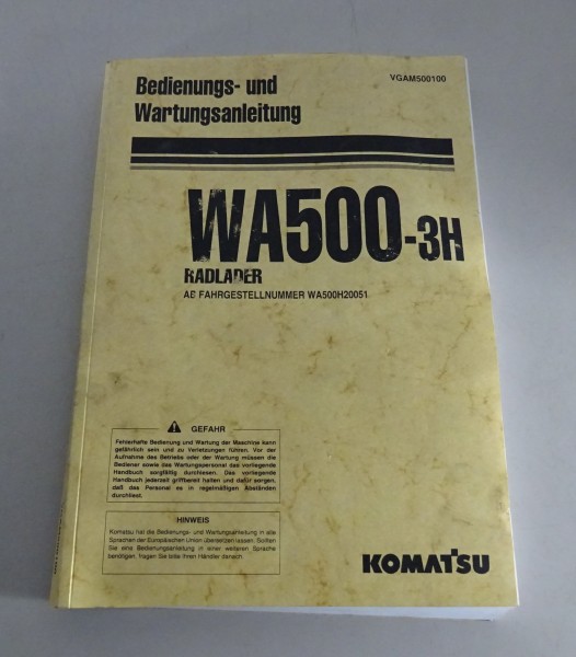 Betriebsanleitung / Handbuch Komatsu Radlader WA500-3H Stand 02/2002