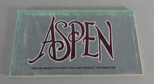 Owner´s Manual / Handbook Dodge Aspen Stand 1980