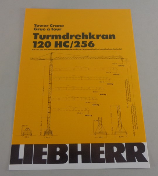 Datenblatt / Technische Beschreibung Liebherr Turmdrehkran 120HC/256 von 04/1983