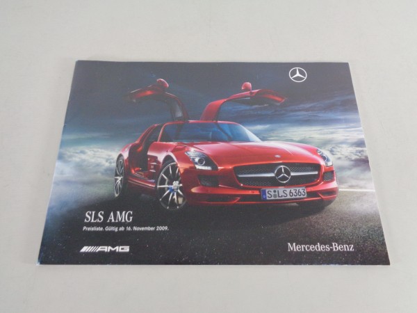 Prospekt / Preisliste Mercedes Benz SLS AMG Flügeltürer von 11/2009