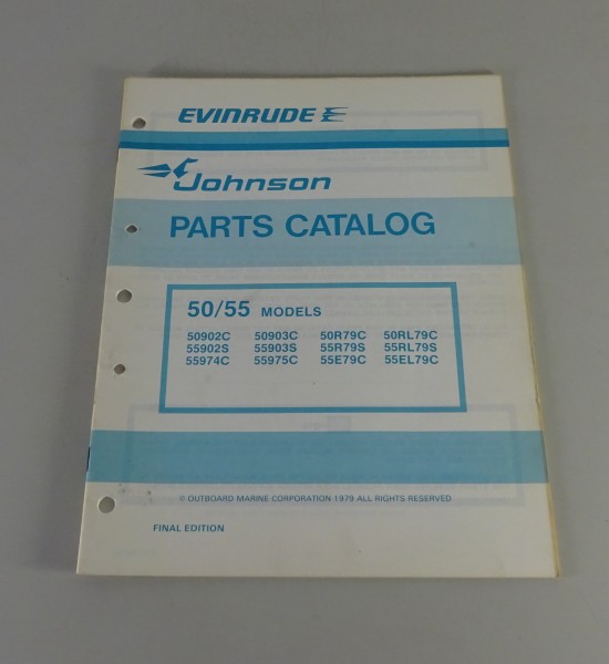 Teilekatalog OMC Evinrude Johnson Outboards 50 / 55 PS Models von 1979